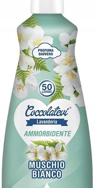 COCCOLATEVI Płyn do Płukania Muschio Bianco 1,25L – 50 prań, Włoska Elegancja